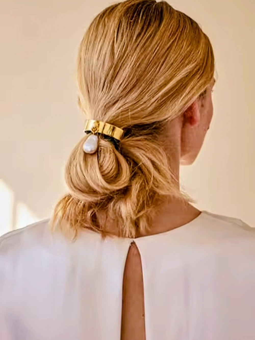 Vintage Golden Pearl Hair Cuff